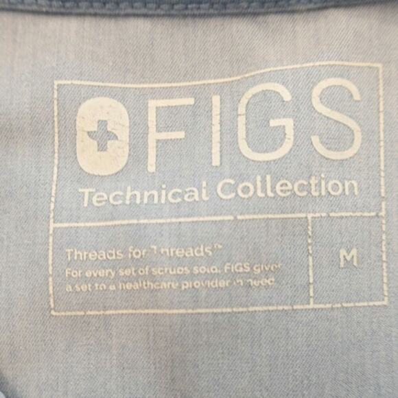 Figs Light Blue Men's Scrub Top Medium - Picture 4 of 6